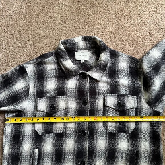Lucky Brand Shirt Womens 1X Button Up Spread Collar Flannel Plaid Pockets Thick - Picture 6 of 11